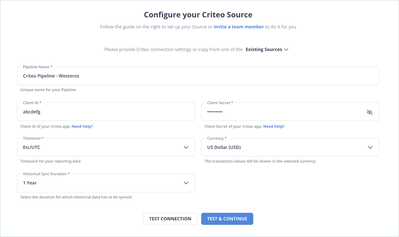 Criteo to BigQuery - Criteo as a source